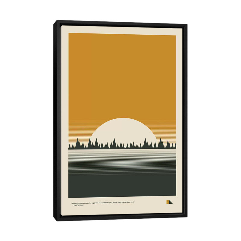 « coucher de soleil » par 2046 design, reproduction d’impression sur toile tendue, H 60 po x l 40po x P 1,5 po, Pas de tapis