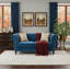 Canapé 65 po en tissu d'ameublement Chesterfield-1712768168