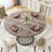 Farmhouse Round Dining Table For 4-6 – Industrial Dinner Table With Hourglass Metal Pedestal Base, Large Kitchen & Dining Room Table, Modern Rustic Style (Table Only)