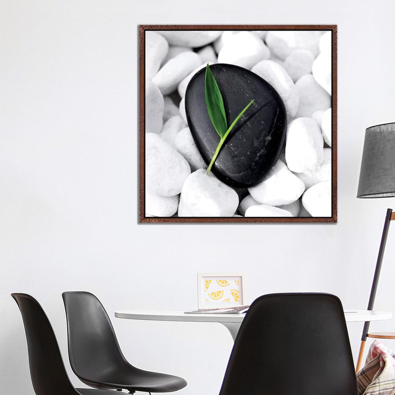 Zen Stone 1 Piece Wall Art on Canvas, 93.98 cm H x 93.98 cm W, Classic Wood Framed