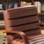 Fauteuil rembourré pivotant avec accoudoirs en bois massif-116501995