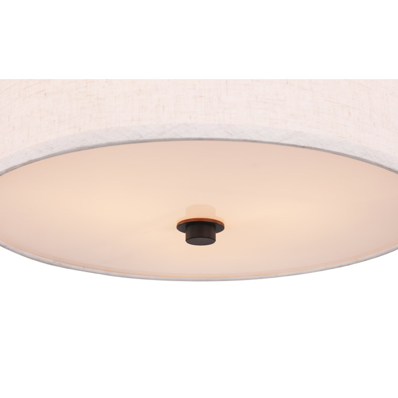 Smeralda Semi Flush Mount, White, Bronze, Medium, 7"H x 15"W x 15"D