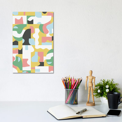 Organic Matisse Blocks Pink Mustard - Wrapped Canvas Art Prints - Wrapped Canvas Gallery-Wrapped Canvas Giclée