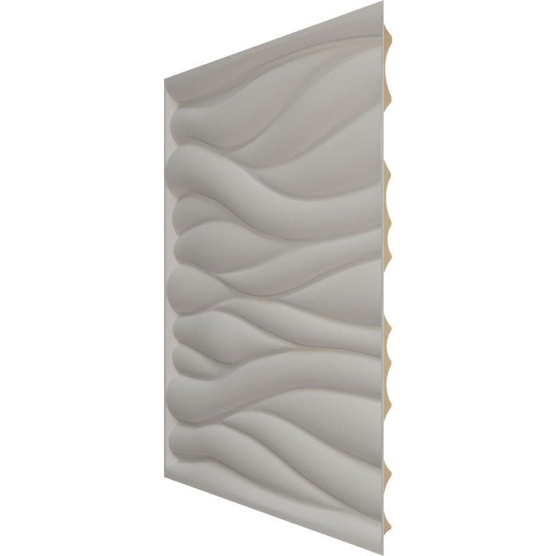 Panneaux muraux 3D en PVC 19,7 po x 19,7 po blanc mat, Beige