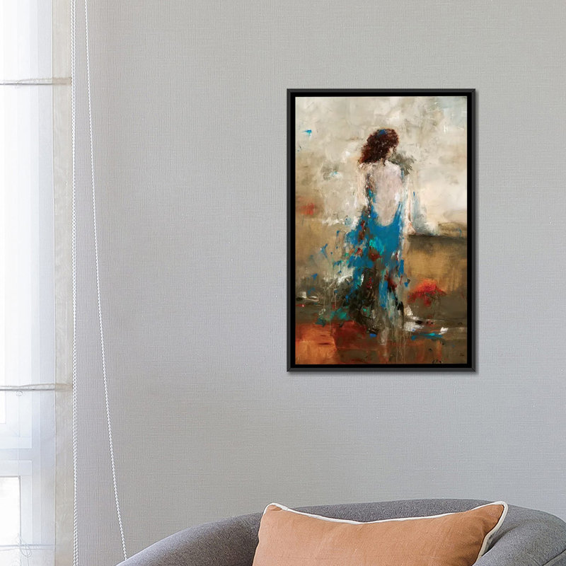« élégant moment », reproduction sur toile, H 26 po x l 18 po x P 1,5 po, Toile avec cadre noir, Pas de tapis