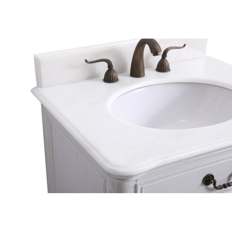Ensemble de meuble-lavabo simple 27 po Angelique, Blanc, Blanc pur