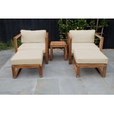 Venice Teak 5 Piece Chat Group With End Table