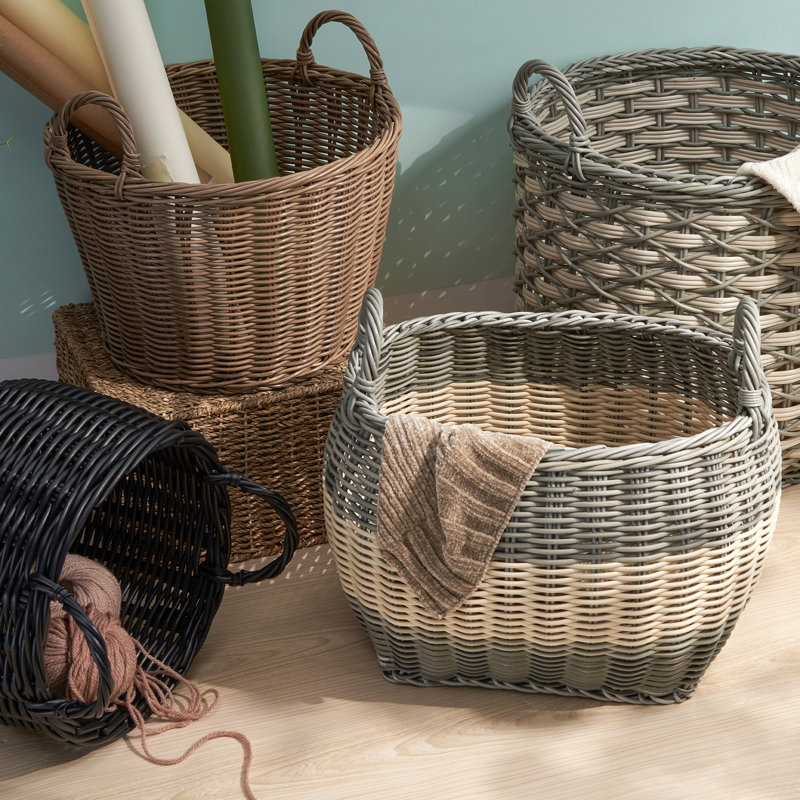 Wicker Multi-Use Storage Basket With Handles