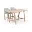 Ensemble de salle à manger de patio rectangulaire en bois d'acacia avec coussins-100088113