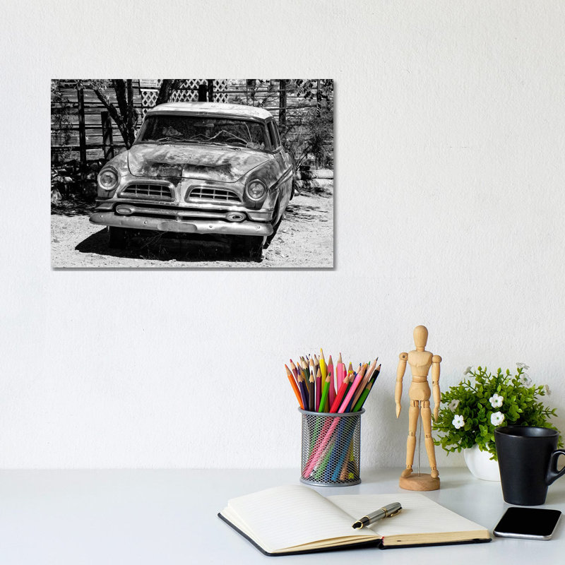 Black Arizona Series - Old Car - Wrapped Canvas Print, 20.32 cm H x 30.48 cm W