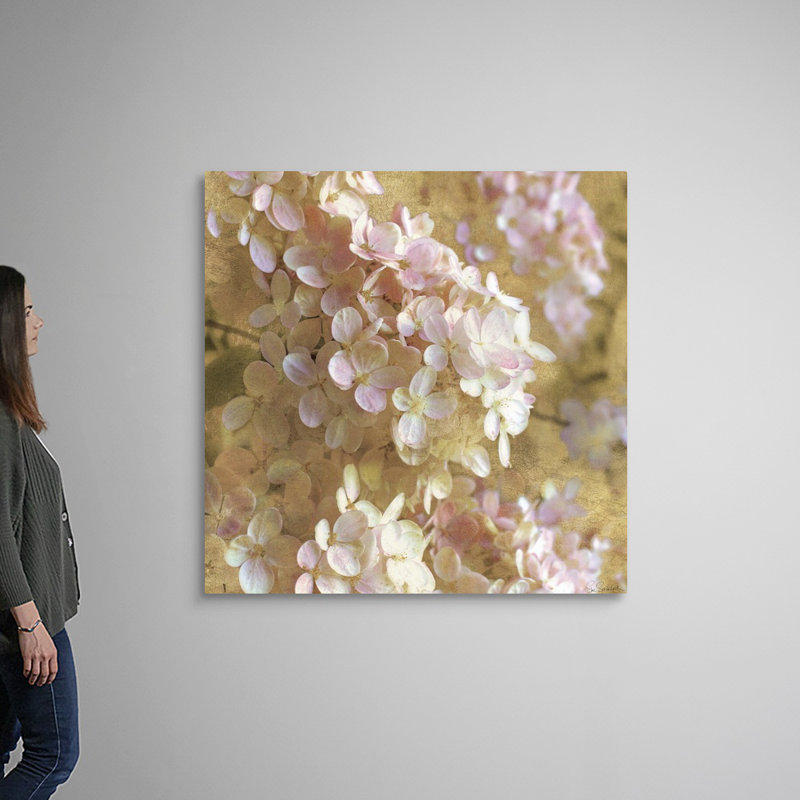 Art mural doré sur toile «Hortensia I», Toile tendue, H 48 po x l 48 po x P 1,25 po