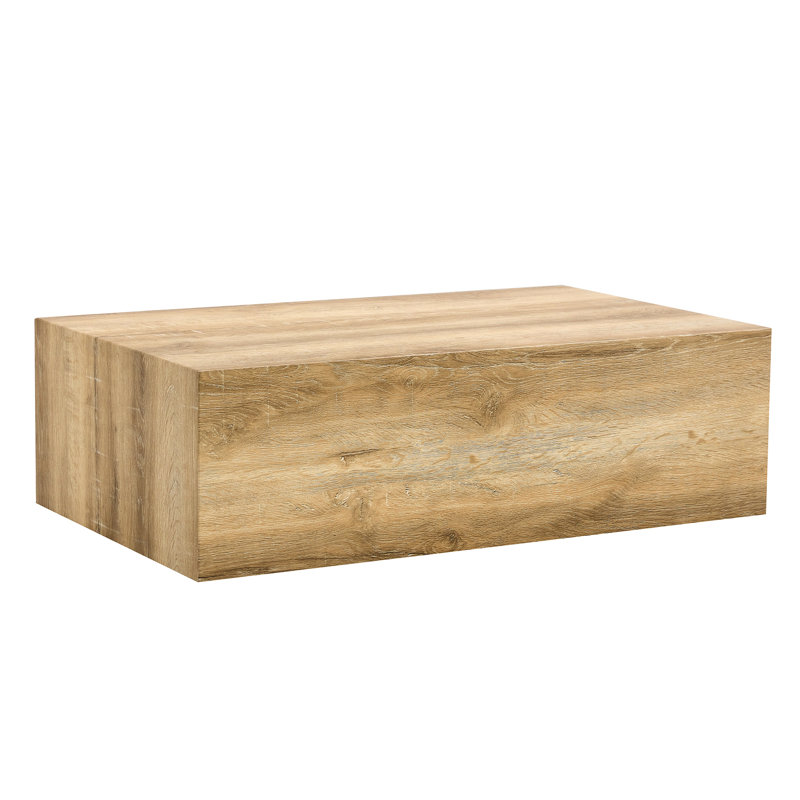 Table basse élégante, ton de bois, teinte esthétique moderne, placement spacieux