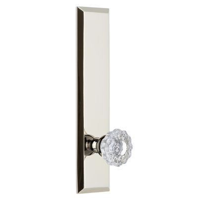 Grandeur Fifth Avenue Tall Plate Privacy with Versailles Crystal Door Knob