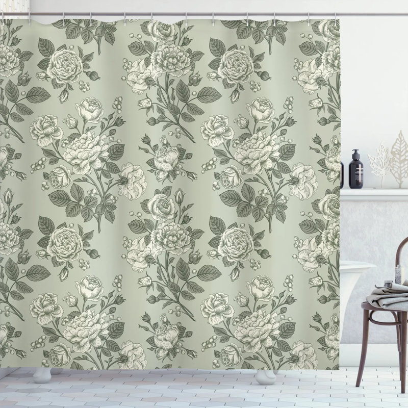 Shower Curtain with Hooks Included, 69" H x 105" W