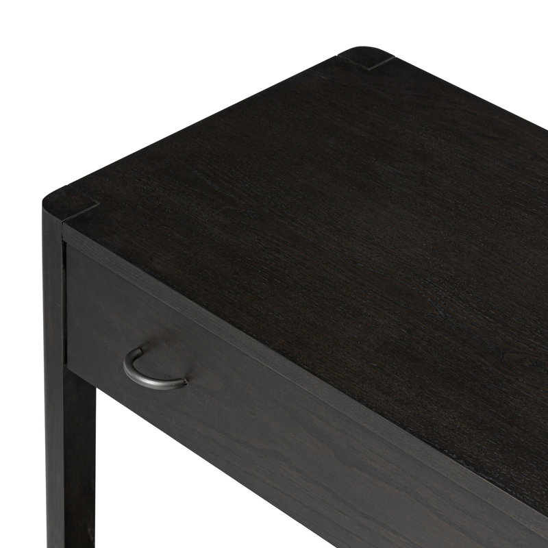 Zuma 55'' W Solid Wood Console Table, Smoked Black Ash