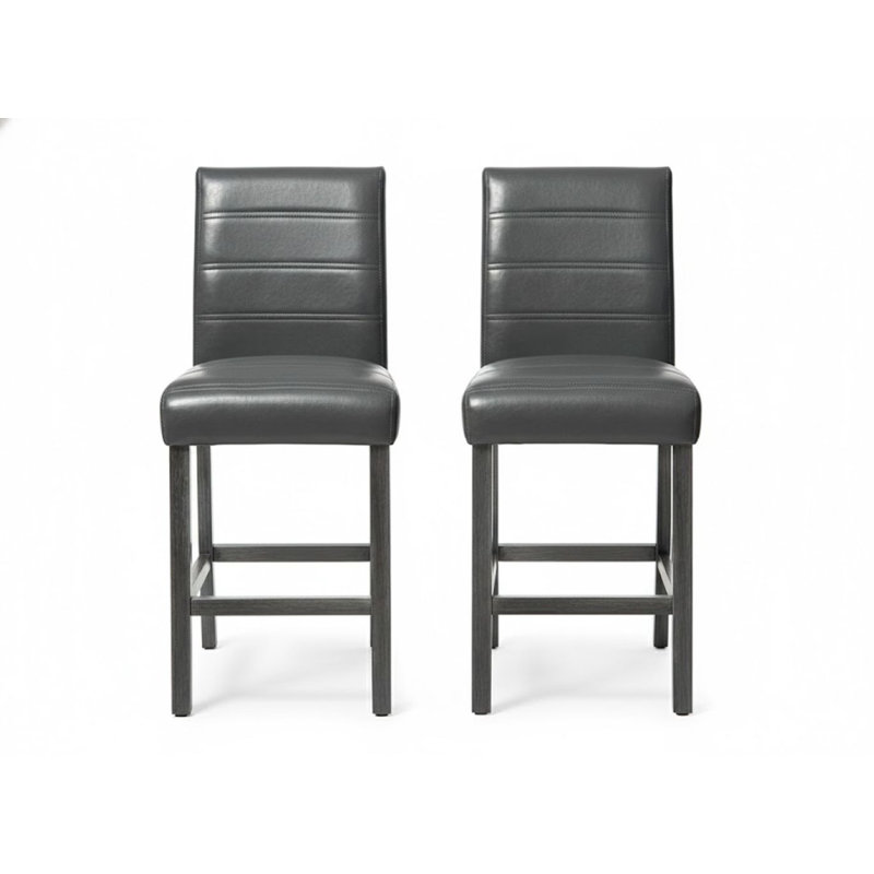 Ensemble de 2 chaises à hauteur de comptoir Elix Grey, Gris, Gris
