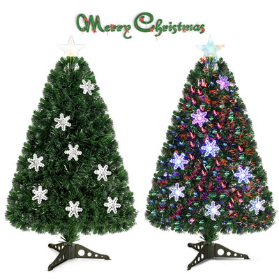 Arbre de Noël artificiel réaliste vert 36 "avec 36 lumières DEL et sommet de sapin illuminé H 36"