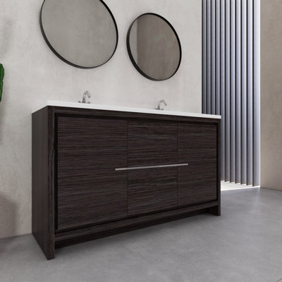 Ensemble de meuble-lavabo à double cuve 60 "Eden