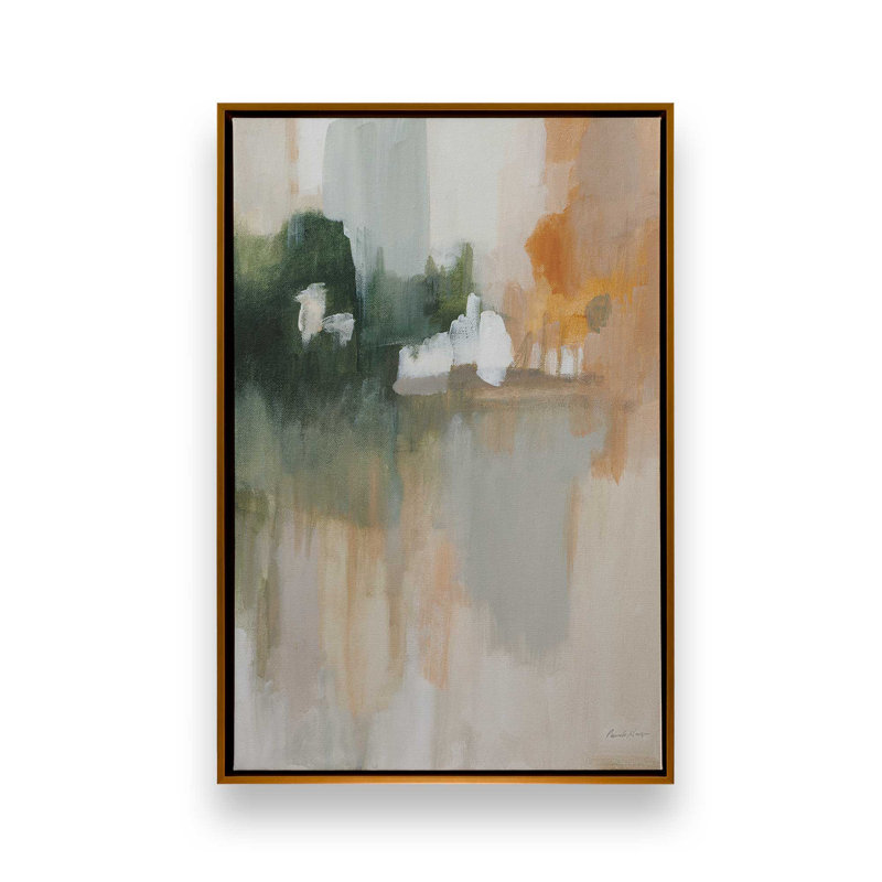 «Mute Autumn Reflections», reproduction sur toile, Cadre flottant or poli, H 12,75 po x l 8,75 po x P 1,75 po