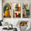 «Full Moon Celebratration Vintage Abstract», 3 pièces sur toile-1934254558-1934254564