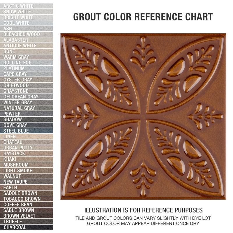 Trend 8" x 8" Ceramic Patterned Wall Tile, Orange