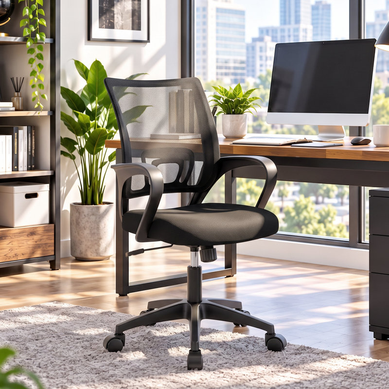 Office Chair Adjustable Height Office Chair Executive Desk Chair Ergonomic Mesh Task Chair Swivel Rolling Office Computer Chair with Armrest Wheels for Office Home
