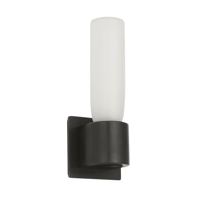 Kelly Wearstler Volver 1-light Medium Single Sconce in Bronze with Clear Etched Glass shade, Bronze