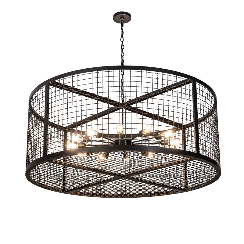 Luminaire suspendu tambour 12 lumières Spoutnik