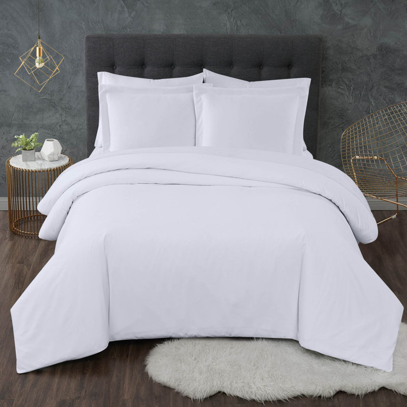 Polyester Duvet Cover, Full / Queen Duvet Cover + 2 Shams, White