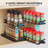  2pcs Pull-out Spice Rack, Double-layer, Acrylic, Cabinet Spice Storage, Height-adjustable Kitchen Seasoning Rack, Easy Installation