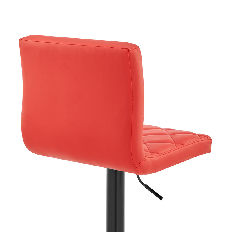 Tabouret de bar rotatif 24 po Duval, Noir, Simili cuir rouge
