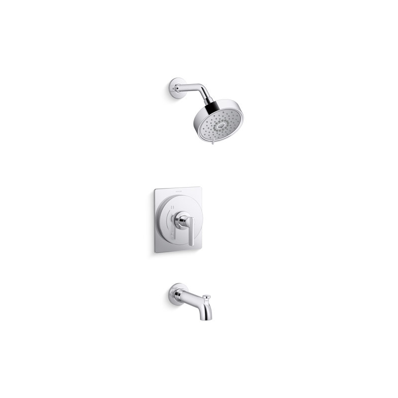 Castia by Studio McGee Rite-Temp Bath and Shower Trim Kit 2.5 GPM, Polished Chrome