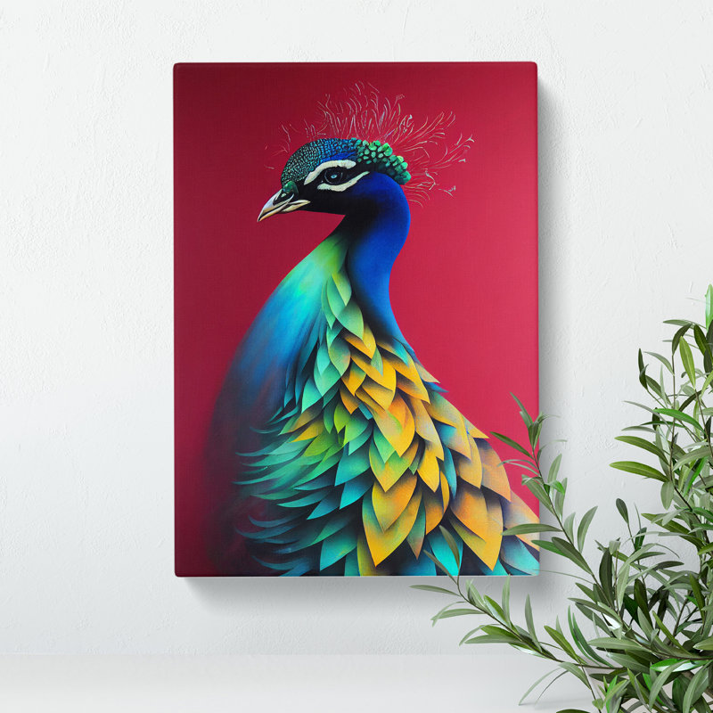 Peacock Beauty - Wrapped Canvas, 76cm H x 50cm W x 3cm D
