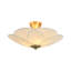 Pleated Flower Bowl Fabric Semi Flush Mount 