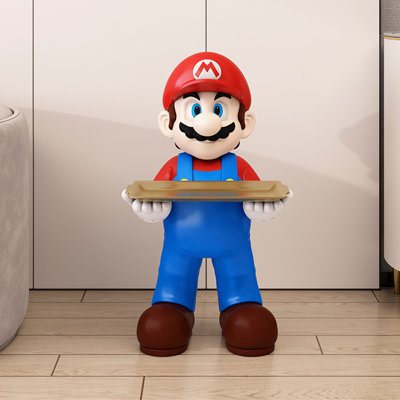 Statue géante en résine de super mario avec décorations de plateau