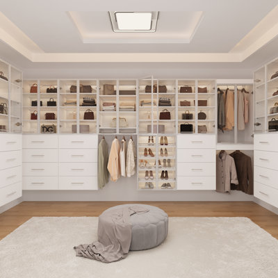 Tempered Glass Closet Door Pair with Shaker Frame for Double Hanging Closet Systems