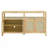 Bohemian Style Rattan Buffet Storage Cabinet With Solid Wood Frame, Sideboard With 3-Position Adjustable Shelves For Living & Dining Rooms, No-Handle Push-To-Open Design-1584466751