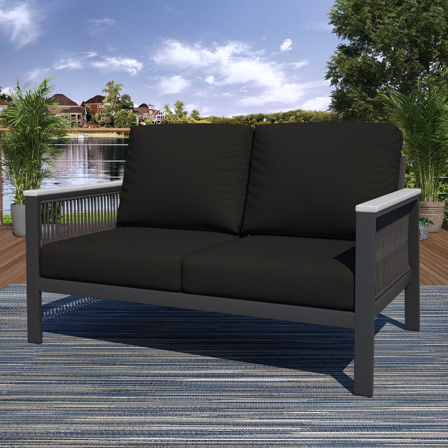 Townsend Patio Seating Group, Canvas Black Sunbrella® Canvas