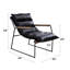 Fauteuil d'appoint en cuir fleur avec structure en métal, coussin de dossier serré, hauteur de 22 po, hauteur du produit de 33 po, aucun assemblage requis, poids de 24 lb, largeur du siège
