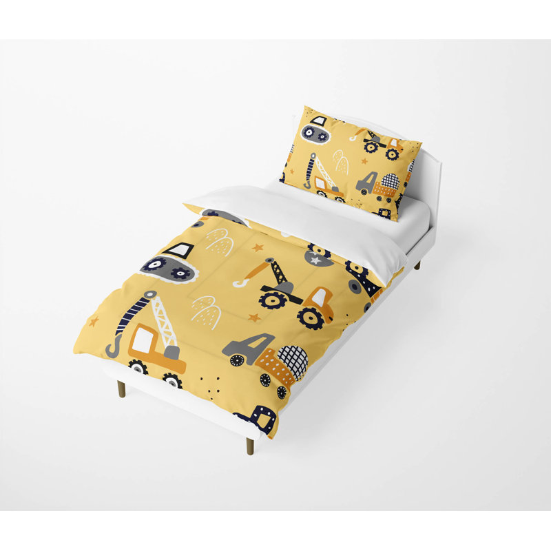 Construck Comforter Set, Yellow Geometric