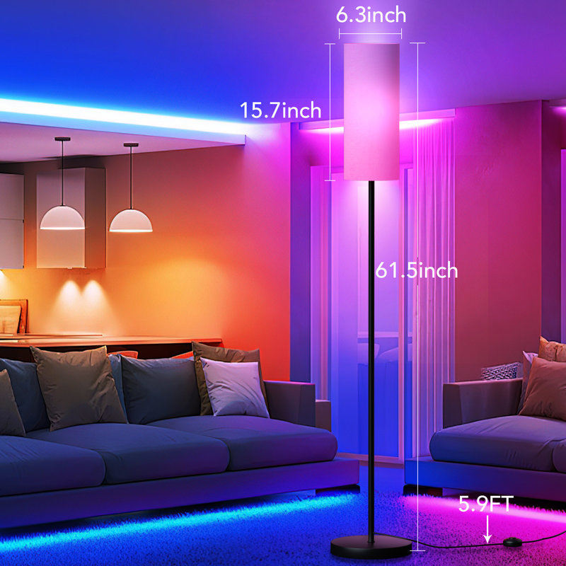 Brittanny 61'' Torchiere Floor Lamp, White