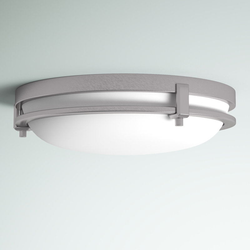 Abeer Glass LED Flush Mount, Brushed Nickel, 4.5"H x 19" W x 19" D