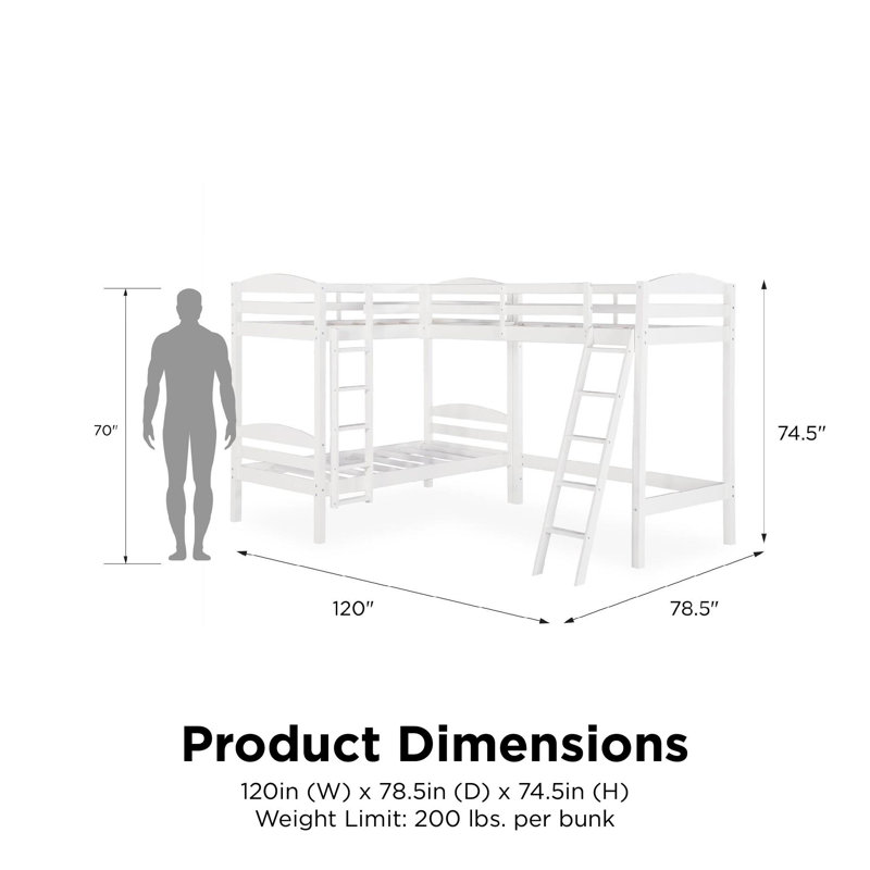 Andover Mills™ Baby & Kids Chaim Kids Twin Over Twin Bunk Bed & Reviews ...