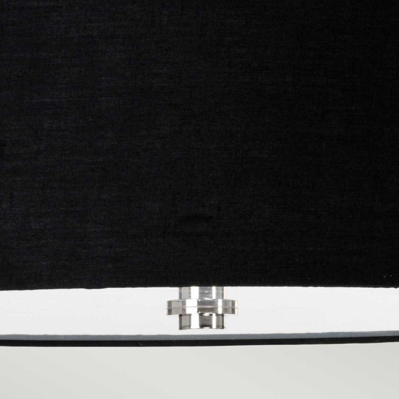 Partone Glass Semi Flush Mount, Black, Polished Chrome