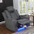 Tiertza Power Leather Recliner W/ Cup Holder, LED Lights, USB Port-2006503189