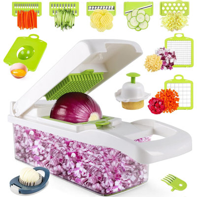 Vegetable Chopper - Onion Chopper - Multifunctional 15 In 1 Professional Food Chopper - Dicer Cutter - Kitchen Veggie Chopper With Container - Egg Slicer