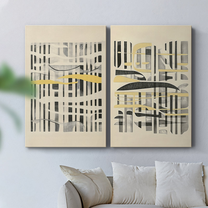ABSTRACT Series cmxxxi - Toile tendue avec châssis de qualité supérieure - Prêt à être accroché, H 18 po x l 24 po