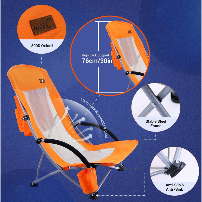 Chaise de plage Damyn, Orange