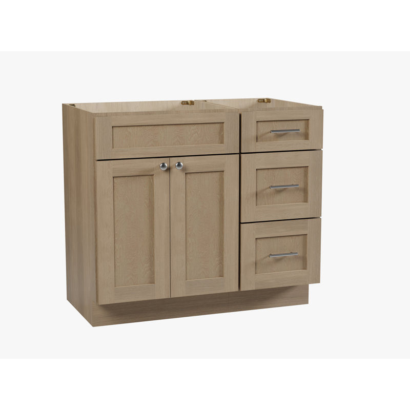 Meuble-lavabo simple 39 po avec tiroir Disar, Chêne naturel