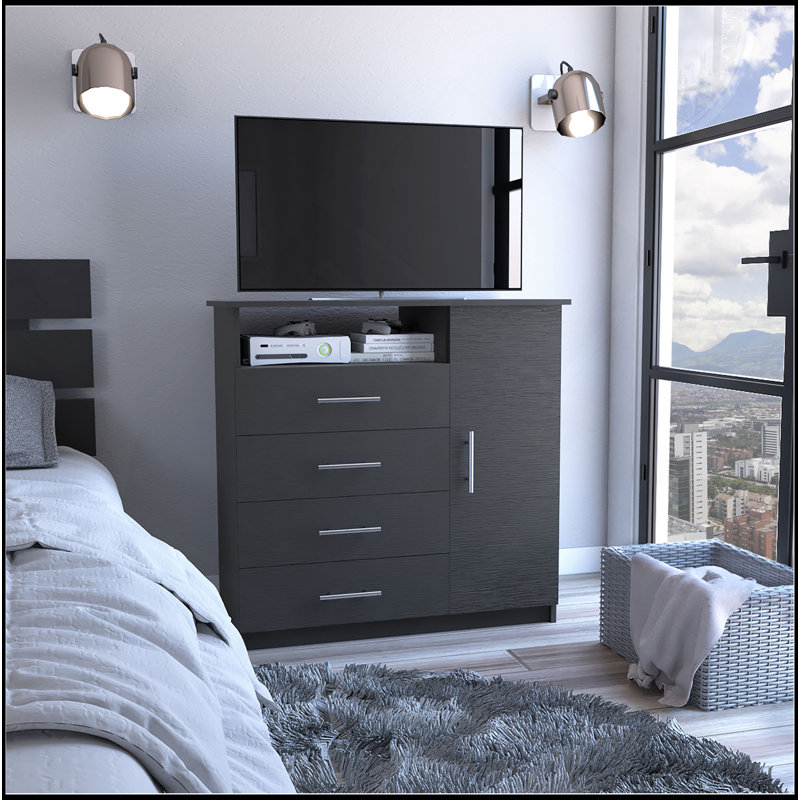 Commode Beaufort, chambre à coucher, noir, Noir